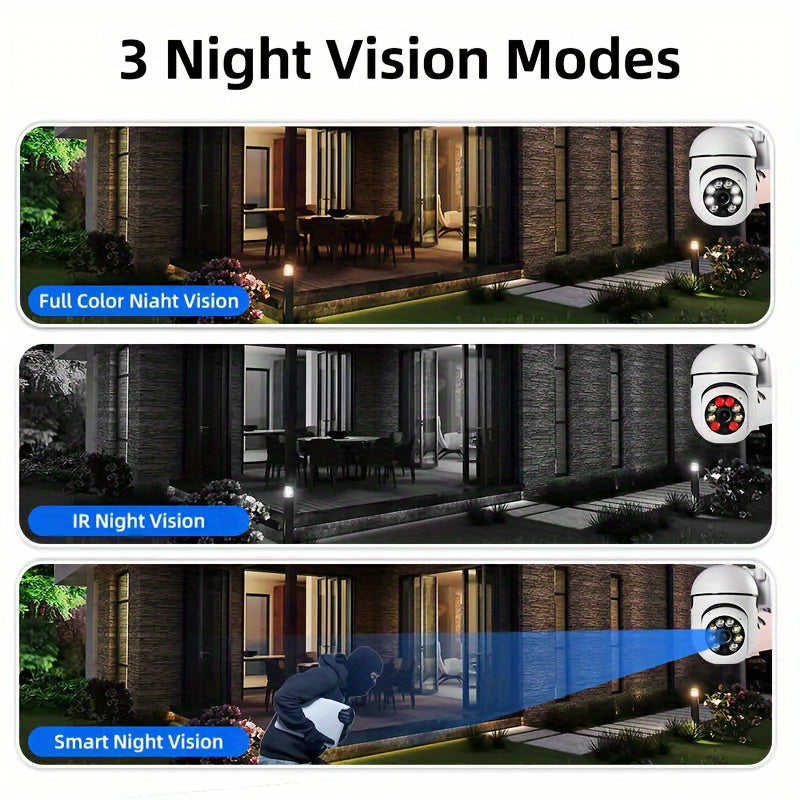 Indoor/Outdoor Surveillance Camera with 2MP HD Wi-Fi, Auto-Tracking Night Vision, Motion Detection, Two-Way Audio, and USB Power