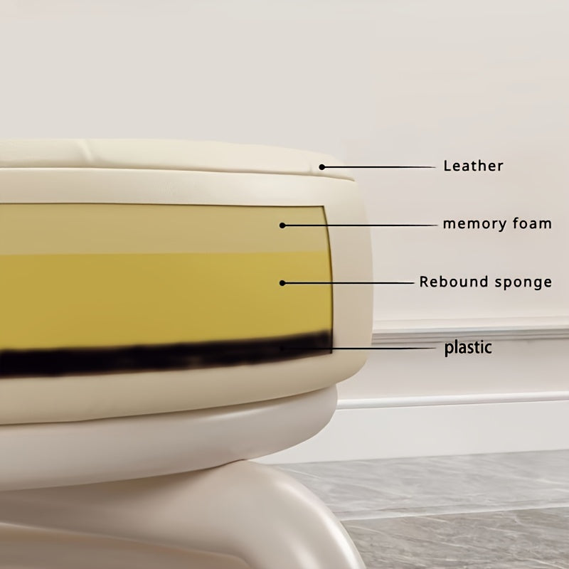 Многофункциональный табурет на колесиках с сиденьем из пеноматериала с эффектом памяти — идеально подходит для принятия ножных ванн и повседневного использования дома, прочная конструкция из цельного дерева