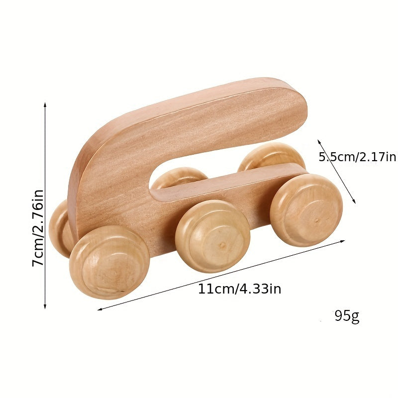 Non-electric wooden back massager with 6 rolling balls - unscented and no batteries required.