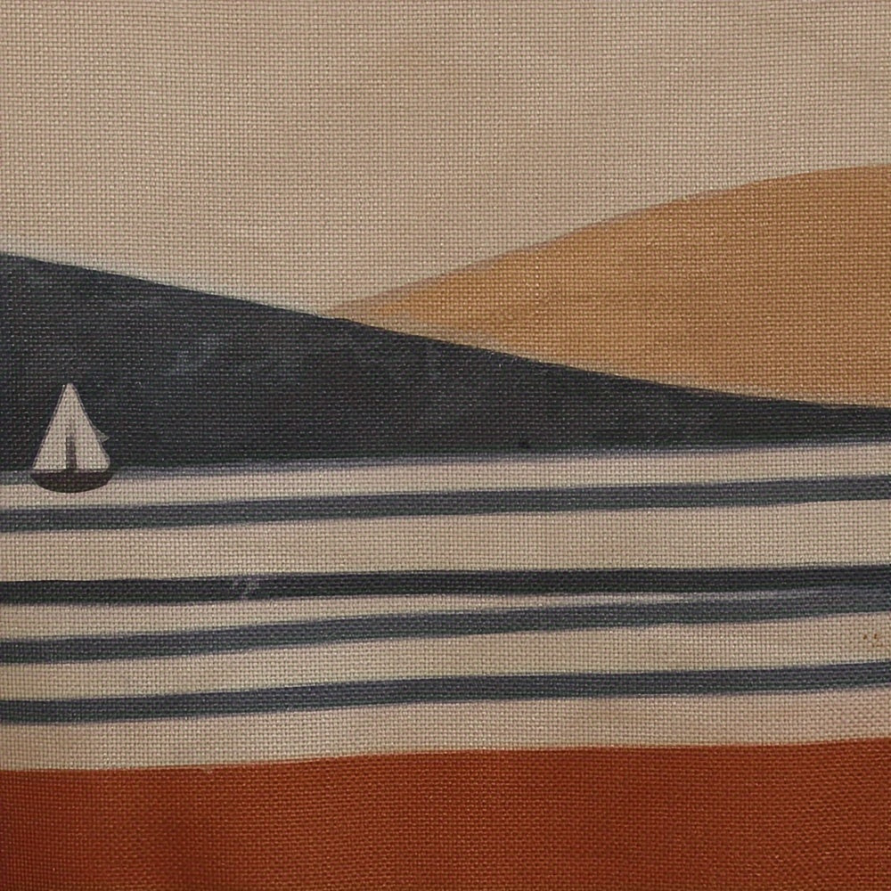 This linen wall tapestry features a fringe border and a bohemian sun and sailboat design, perfect for adding artistic flair to your living room or bedroom decor. Suitable for ages 14 and up.