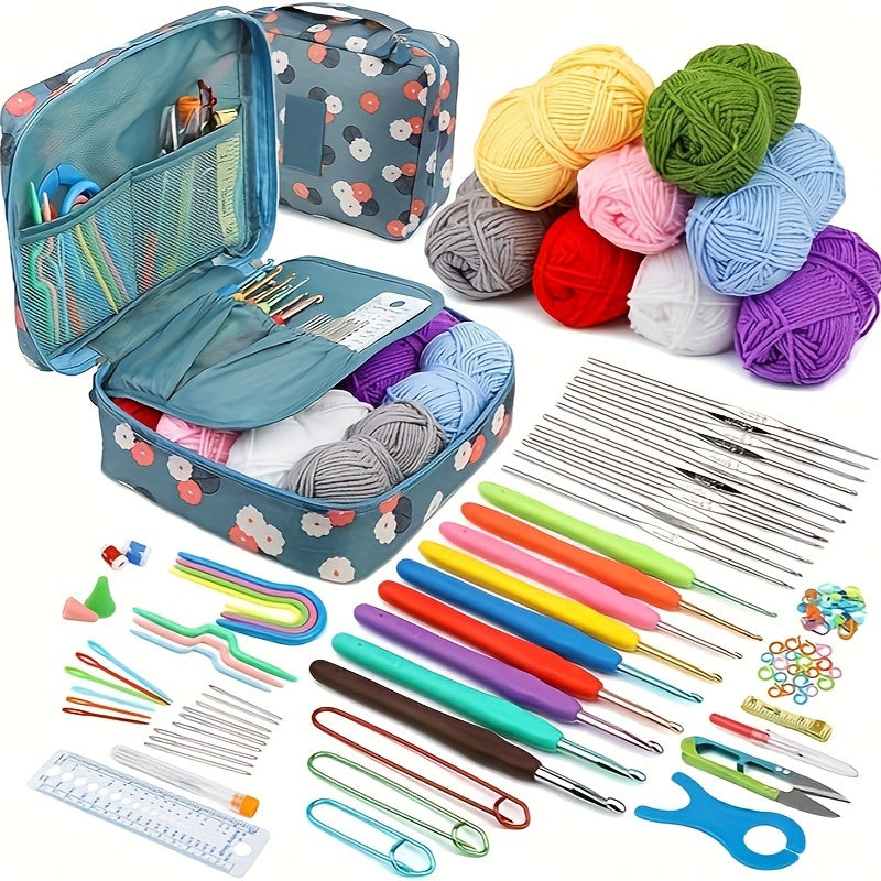 130pcs Knitting Crochet Hook Set with Bag for DIY Crafts