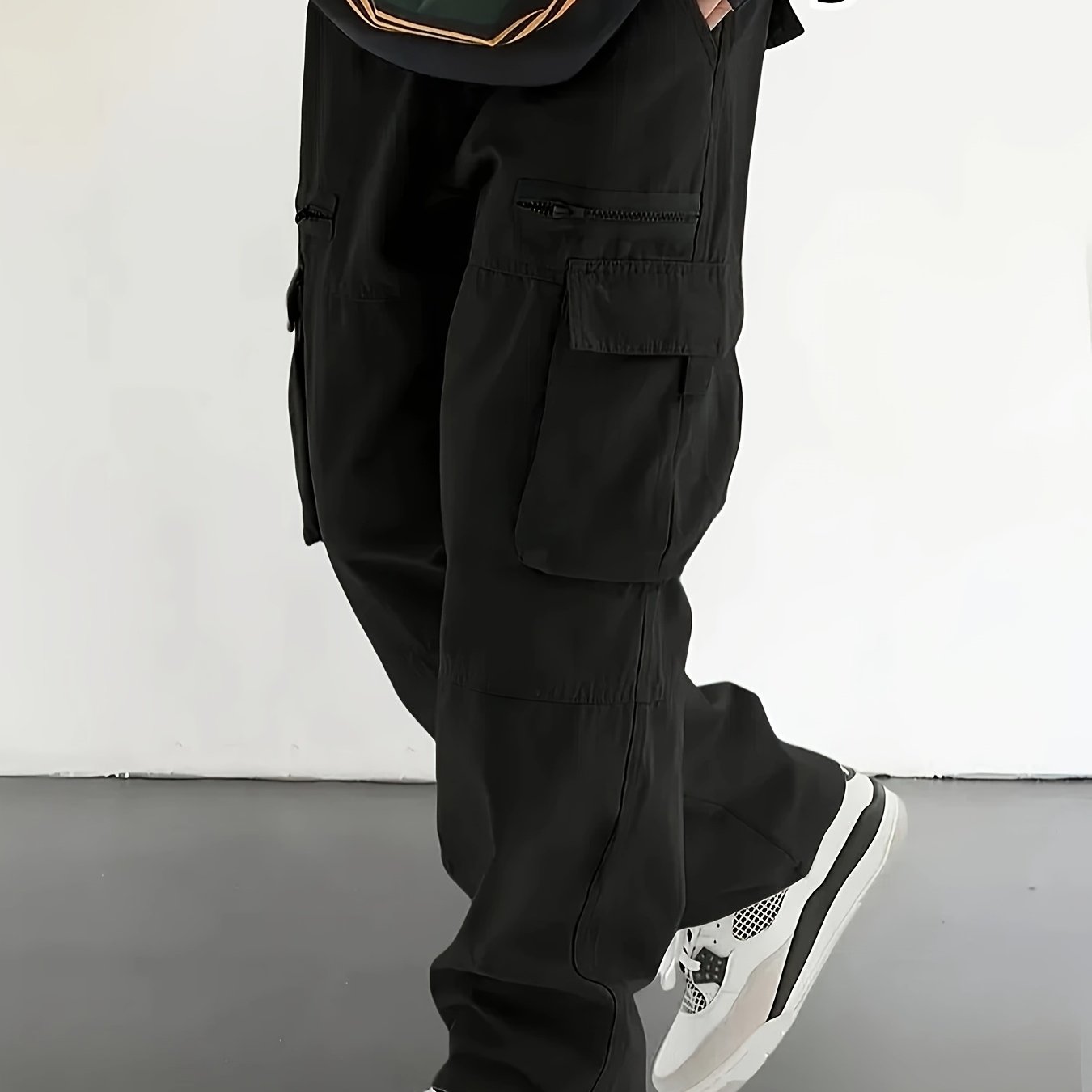 Men's All-Season Loose Fit Cargo Pants with Multiple Pockets