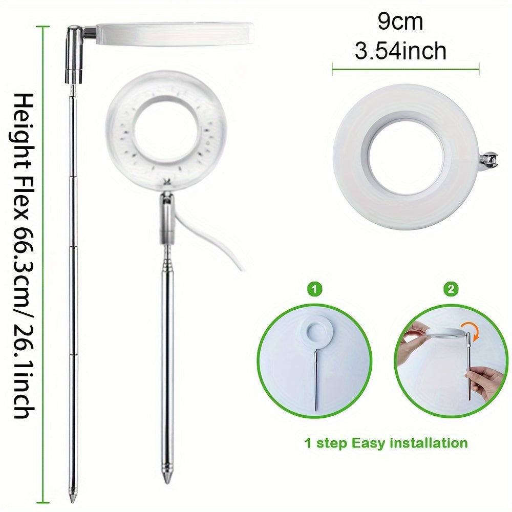 3pcs, Height & Angle Adjustable LED Grow Light with Auto Timer for Seedlings and Succulent.