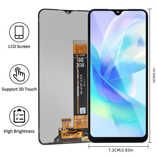 Screen component for Samsung A13/A135/A137 mobile phone.