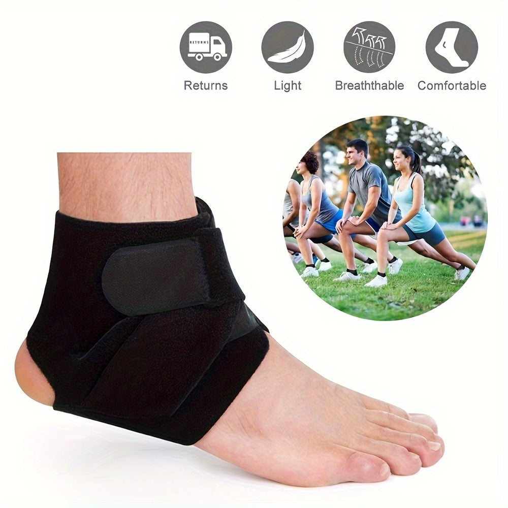 Ankle support strap with adjustable compression and secure closure for basketball and fitness, 43.0cm x 18.49cm.