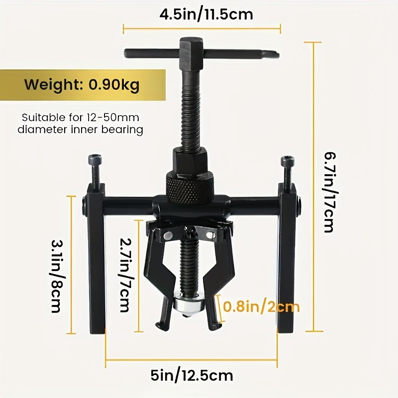 Durable 3-Jaw Puller Set for Bearings, Gears, & Bushings | Adjustable Carbon Steel Extractor | Reliable Automotive Tool Kit