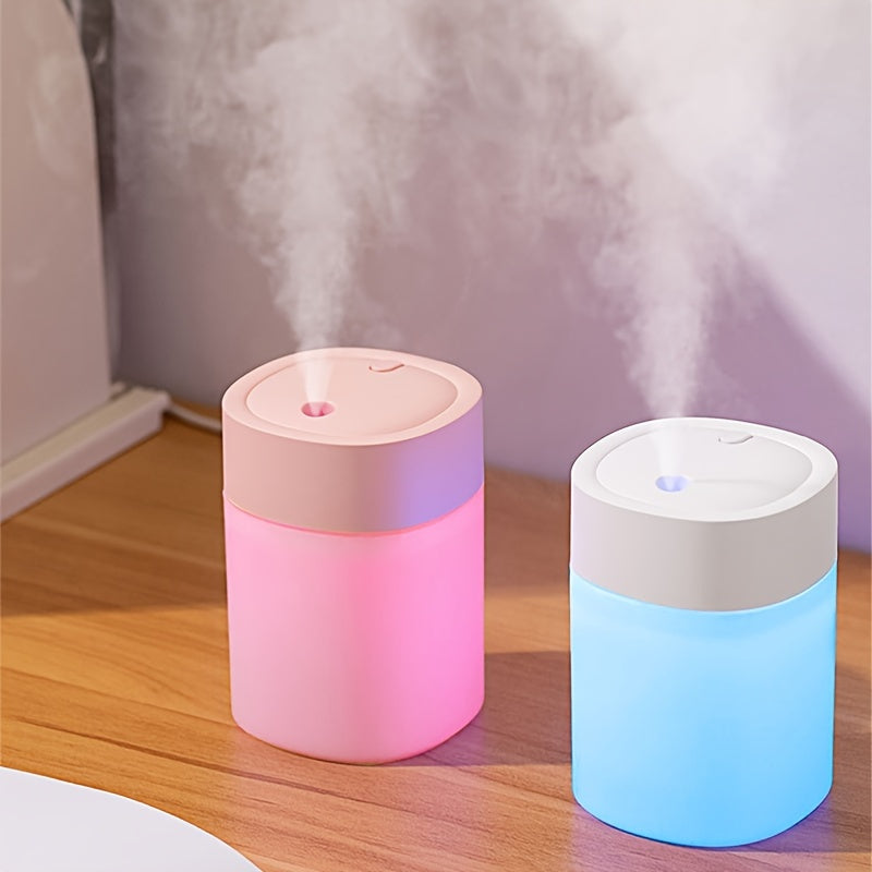 USB-powered portable aromatherapy humidifier with color-changing night light for office, bedroom, and car.