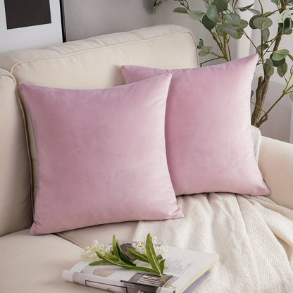 Set of 2 velvet soft square throw pillow covers, 45.72*45.72cm, modern farmhouse style, no pillow inserts included.