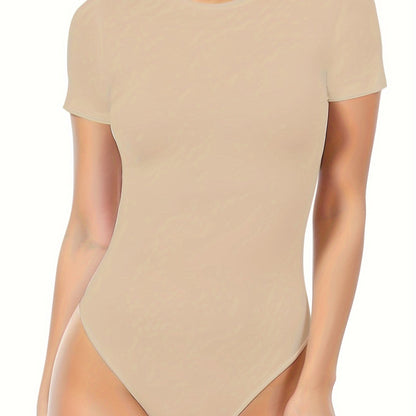 Short Sleeve Body Shaping Bodysuit for Women: Tummy Control and Butt Lifting Slimmer.