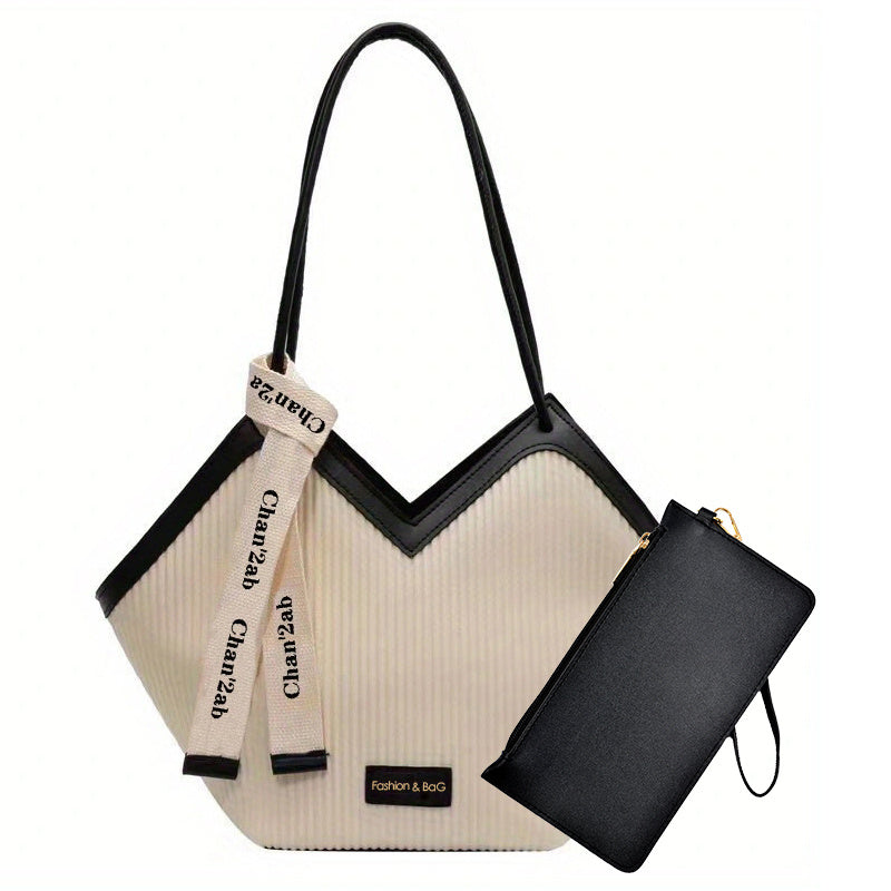 Chic faux leather tote bag for work with trendy design and large capacity.