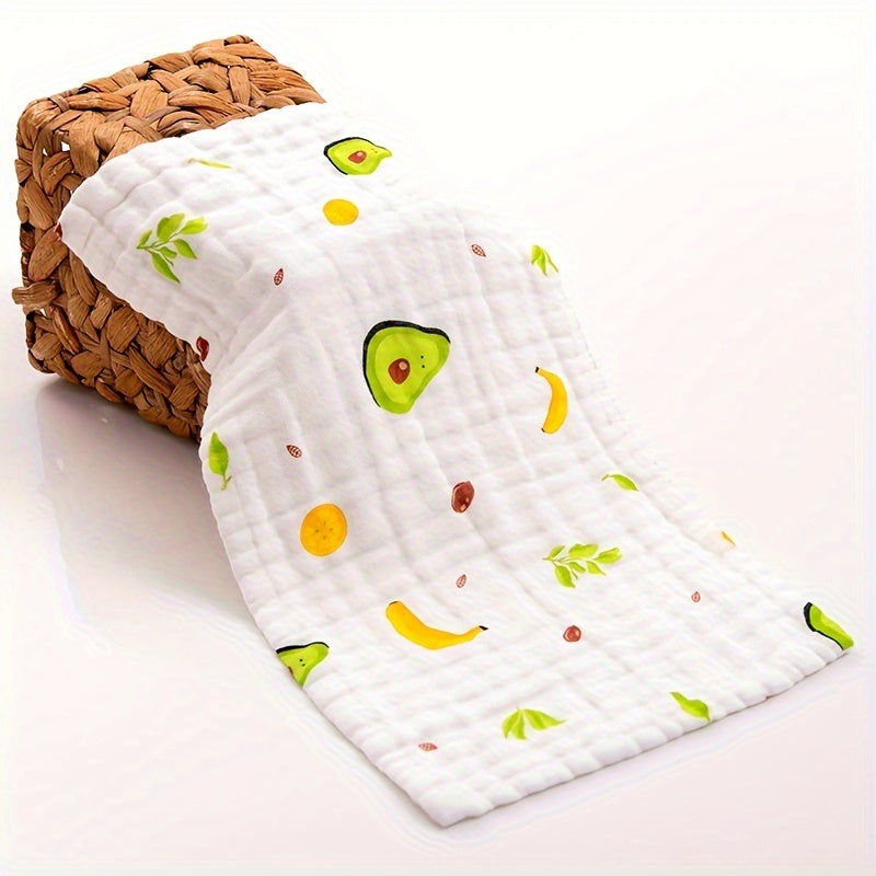 Five 25*50Cm towels with unique, high-density gauze patterns, perfect for everyday bathing.