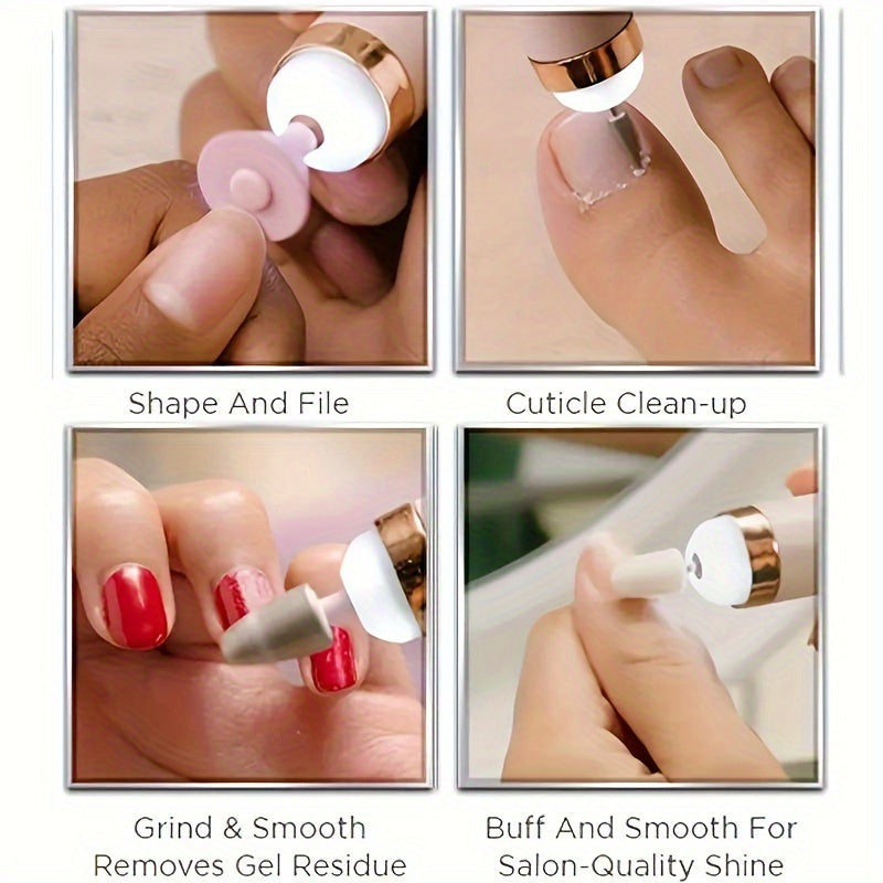 Portable electric nail file for home and salon use, get professional nail art effects.