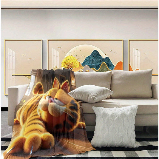 Stay cozy and stylish with our Cartoon Print Soft Comfort Fleece Throw Blanket. This contemporary design is perfect for all seasons and is made from high-quality polyester fabric weighing 200-250g. Ideal for use in the home, including the bedroom, guest