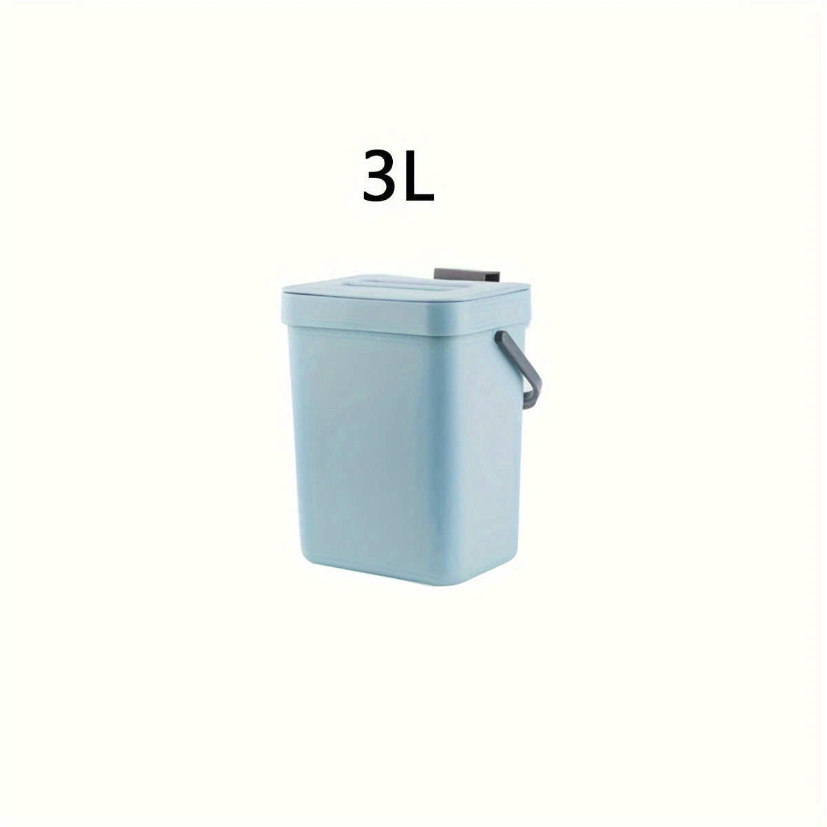 1-piece 12L Trash Can with Lid for kitchen compost, under sink garbage storage. Plastic bin for home and office accessories, storage, and decor.