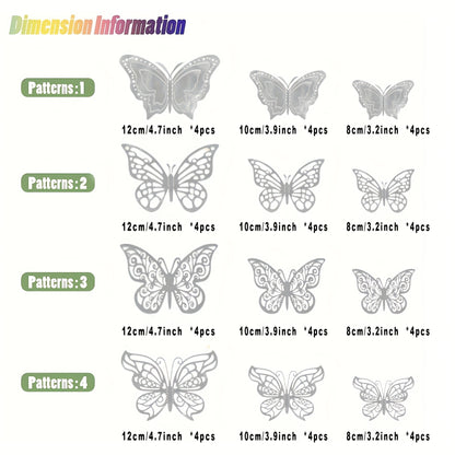 48 3D Butterfly Wall Stickers for Home Decoration and Parties