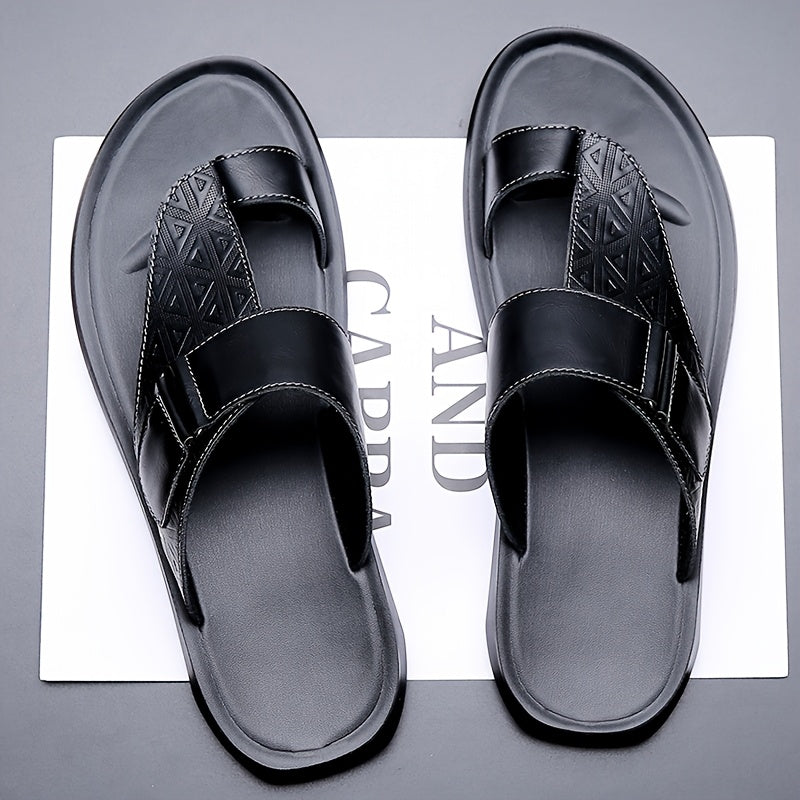 Men's bejeweled casual slides with adjustable strap, perfect for summer comfort and streetwear style. Made of lightweight PU material, suitable for everyday wear or lounging at home.