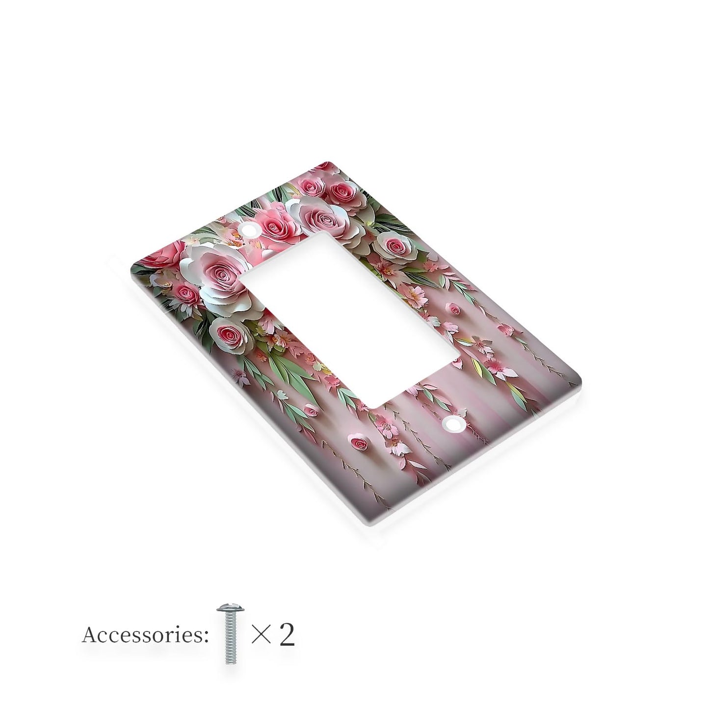 1 piece 3D floral and botanical decorative outlet cover, no power required, easy to clean - pack of 1.