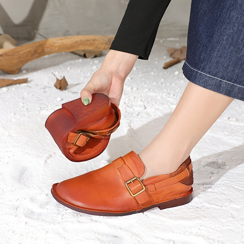 New leather women's shoes with deep mouth and handmade design are super comfortable and fashionable. These versatile and soft bottom shoes are perfect for students and mothers.