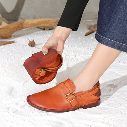 New leather women's shoes with deep mouth and handmade design are super comfortable and fashionable. These versatile and soft bottom shoes are perfect for students and mothers.