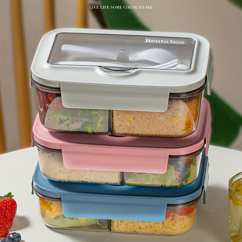 Fresh-keeping Leak-proof Double-layer Lunch Box, Large Capacity, Microwave Safe, Portable Meal Box for Work or School, Nutritional Sub-packaging - Say Goodbye to Fast Food with this 1-piece set.