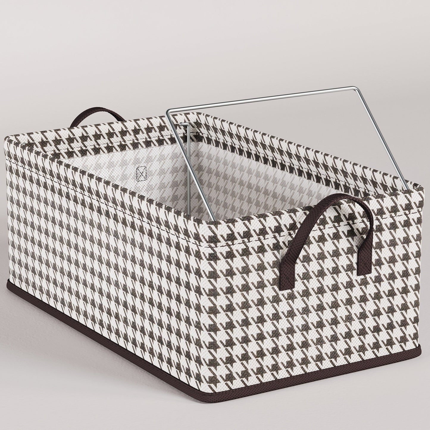 Chic Foldable Storage Basket with Strong Handles - Geometric Design Made from Non-Woven Fabric for Bedroom, Living Room & Laundry Organization