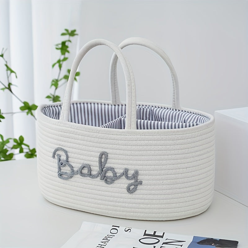 Elegant Linen Storage Basket with Dry/Wet Separation - Ideal for Diapers, Toys, Books & More - Oval Shape Gift Basket