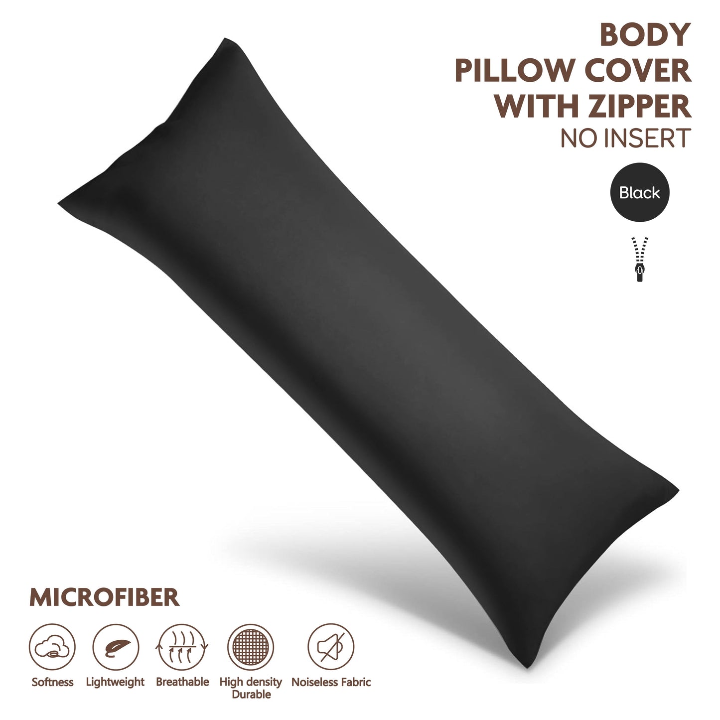 Soft and durable polyester brushed fabric long pillowcase with zipper closure, measuring 51x137cm. Perfect for home bedding decoration. Does not include pillow core.