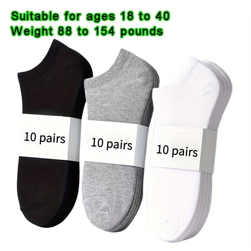 10 pairs of breathable and lightweight unisex ankle socks.