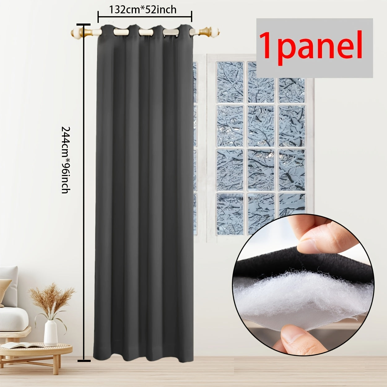 One piece of Winter Thermal Air Layer Curtains, specially crafted for insulation and wind protection during the colder months. These curtains are ideal for modern homes, serving as decorative door curtains, window partitions, and blackout curtains. They