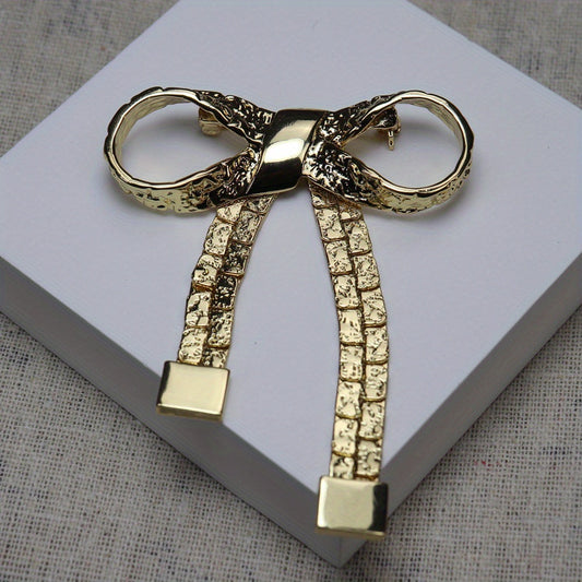 Stylish Enamel Bow Brooch - Ideal for Weddings & Formal Occasions, Premium Women's Suit Dress Accent