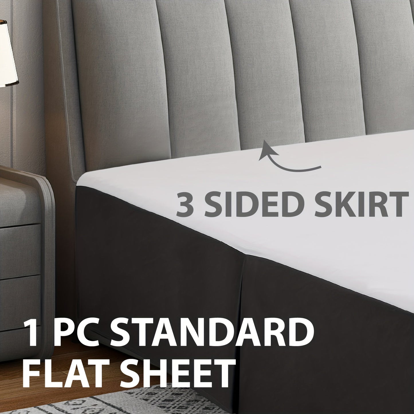 Includes 1 piece of a bed skirt for all seasons, tailored with pleats and a 14in/36cm drop. Made of soft, hypoallergenic, and breathable material that is machine washable. Resistant to wrinkles, fading, and shrinking.