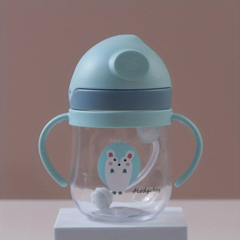 Water Drop Shaped Food Grade Drinking Cup with Straw, Cute and Drop Resistant 280ml Water Bottle