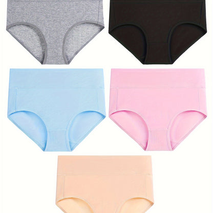 Set of 5 women's high-waisted triangle panties