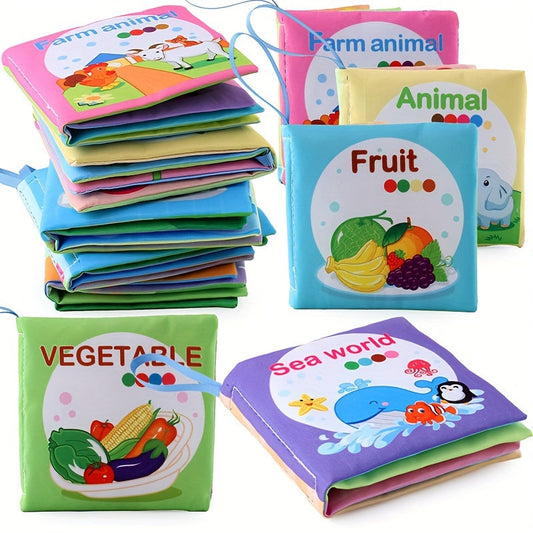 Soft Board Books for Early Learning: Farm Animals, Vegetables, Fruits, Sea Creatures - Featuring Cows, Goats, Penguins, Starfish - Ideal Gift for Christmas, Birthdays, Halloween, Thanksgiving, Easter - Assorted Colors