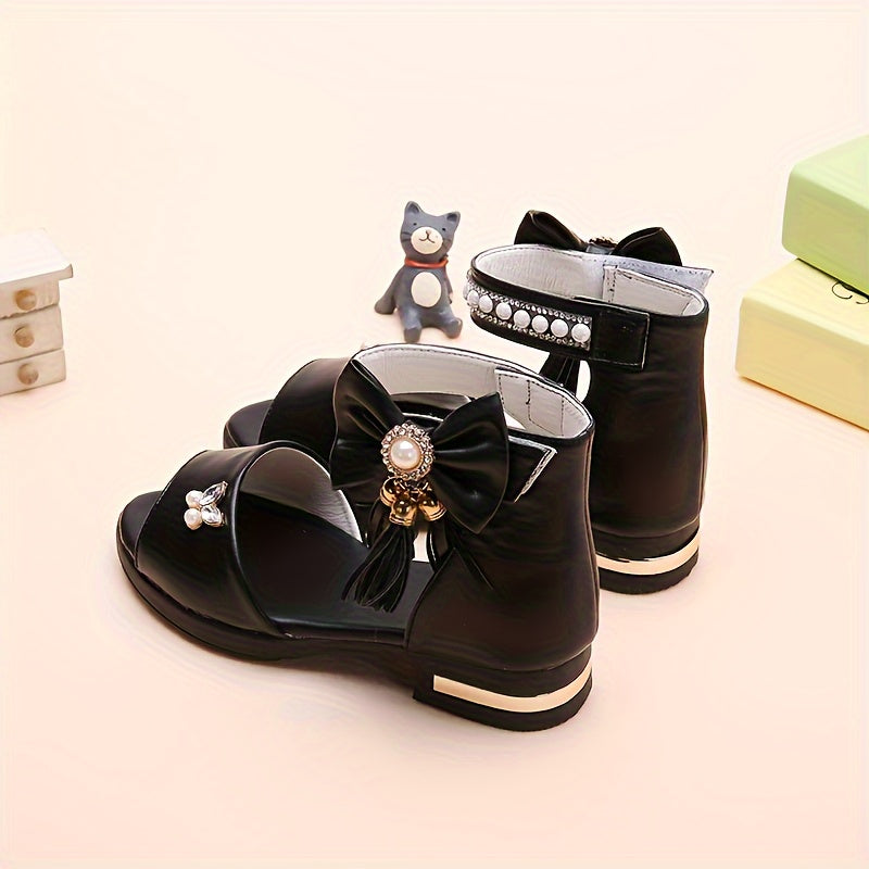 Cute bowknot open toe sandals perfect for summer vacation parties.