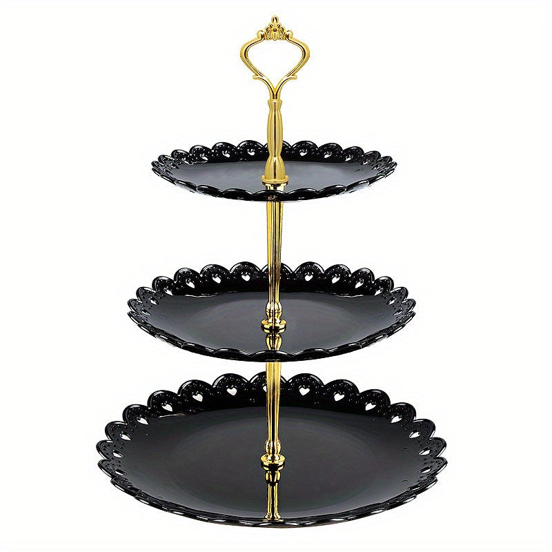 Elevate dessert presentations with this chic plastic display tray - ideal for weddings, birthdays, and summer tea parties.