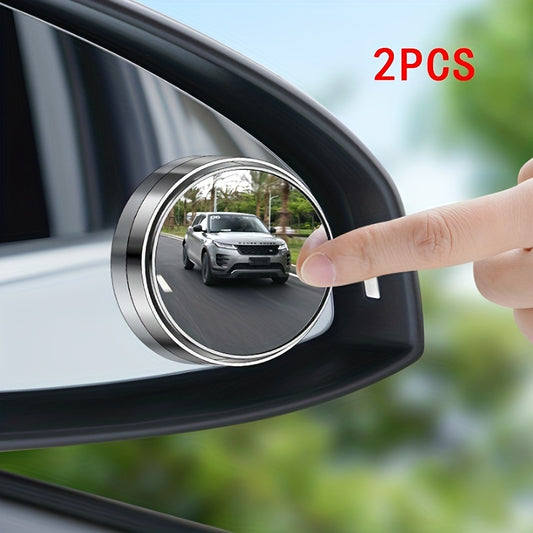 2pcs Car Rearview Mirror High-definition Round Mirror with 360-degree Adjustable Blind Spot Mirror, Increase Car Safety