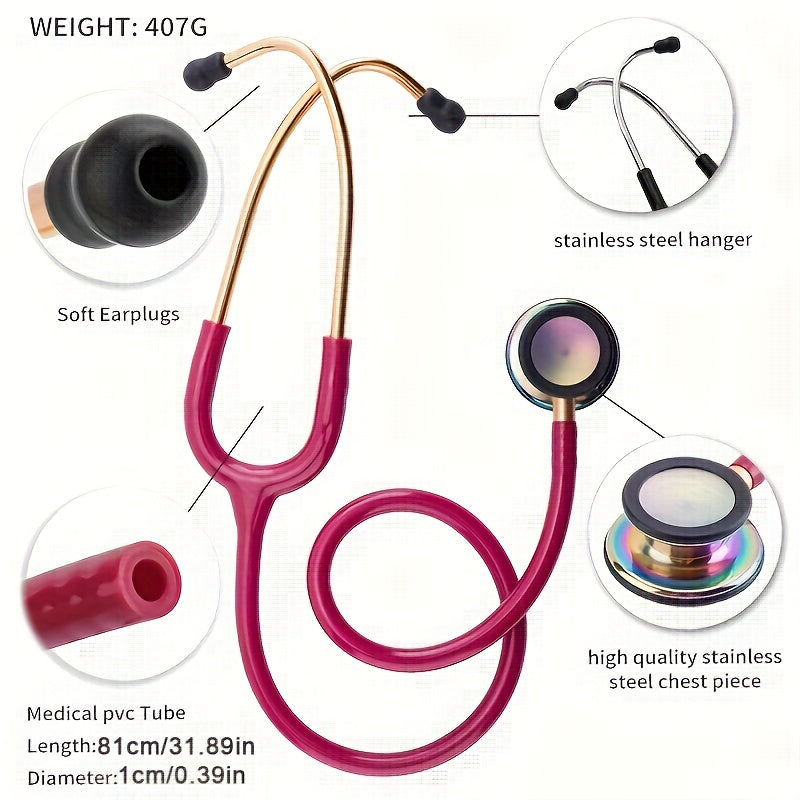 Professional cardiology stethoscope for nurses and doctors, portable and double-sided.