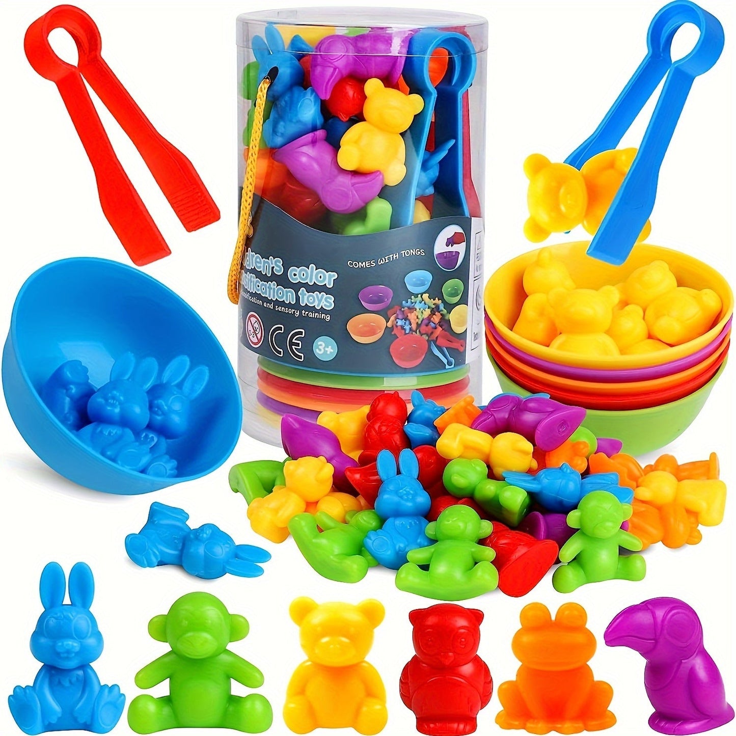 1-Piece Preschool Educational Toy Set - Includes STEM Development Counting & Matching Games and Sorting Bowls for Kids - Made with Durable Plastic Material, Perfect for Christmas, Halloween, or Holiday Gifts.