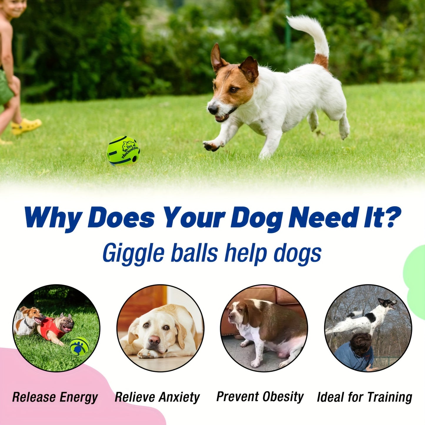 Battery-free Pet Voice Ball Toy for Dog IQ Training