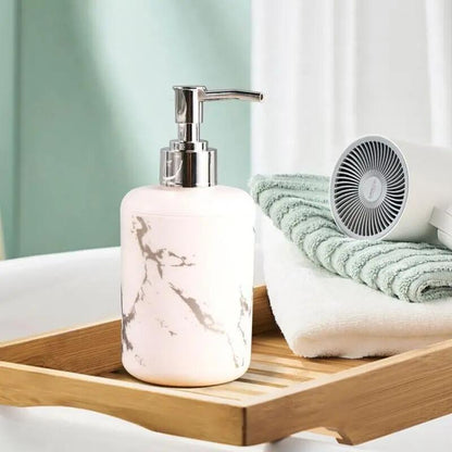 1/2 Marble Textured Soap Dispenser - Easy to Use, Slip-Resistant, and Reusable for Various Uses in Bathroom and Kitchen.