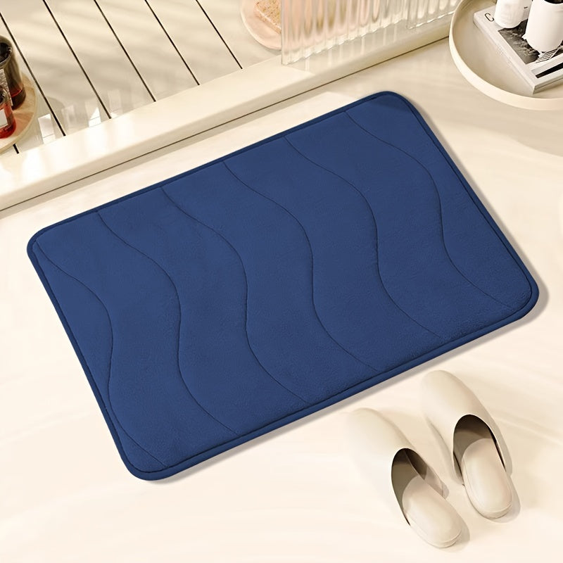 Soft and comfortable bath mat with high absorbency - ideal for bathrooms, showers, and bathtubs. Rectangular in shape, waterproof, and easy to clean.