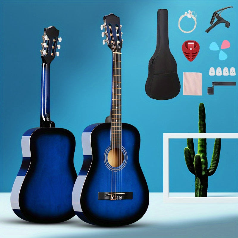 30/38 Inch Classical Acoustic Guitar Kit for Adults and Teens, Includes Picks, Bag, Case, and Accessories - Perfect for Beginners.