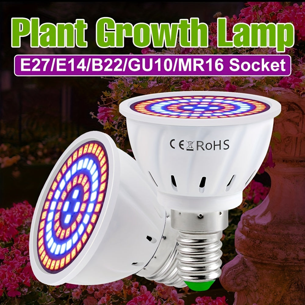 E27 LED Grow Light Bulb for Indoor Plants, Full Spectrum Hydroponic Lamp with 48/60 SMD2835 LEDs, Suitable for Greenhouse Tent Gardening.