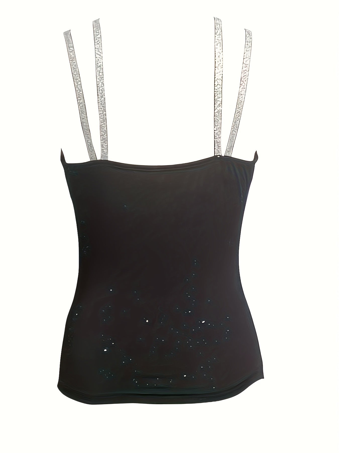 Sparkling sequin vest with v-neck and shoulder straps, sexy ruched cami top, women's lingerie