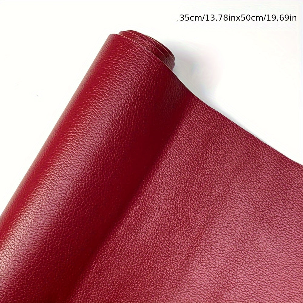 Get a roll of Self-Adhesive Soft Faux Leather Repair Film, measuring 35.0x50.01 cm. This waterproof and fade-resistant film is perfect for repairing sofas, car seats, and motorcycle seats. It's easy to apply with no power needed and comes in beige, light