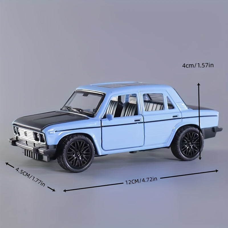 1/36 Retro Sedan Alloy Car Model with Three Open Doors, Ideal for Car Ornament or High-End Gift.