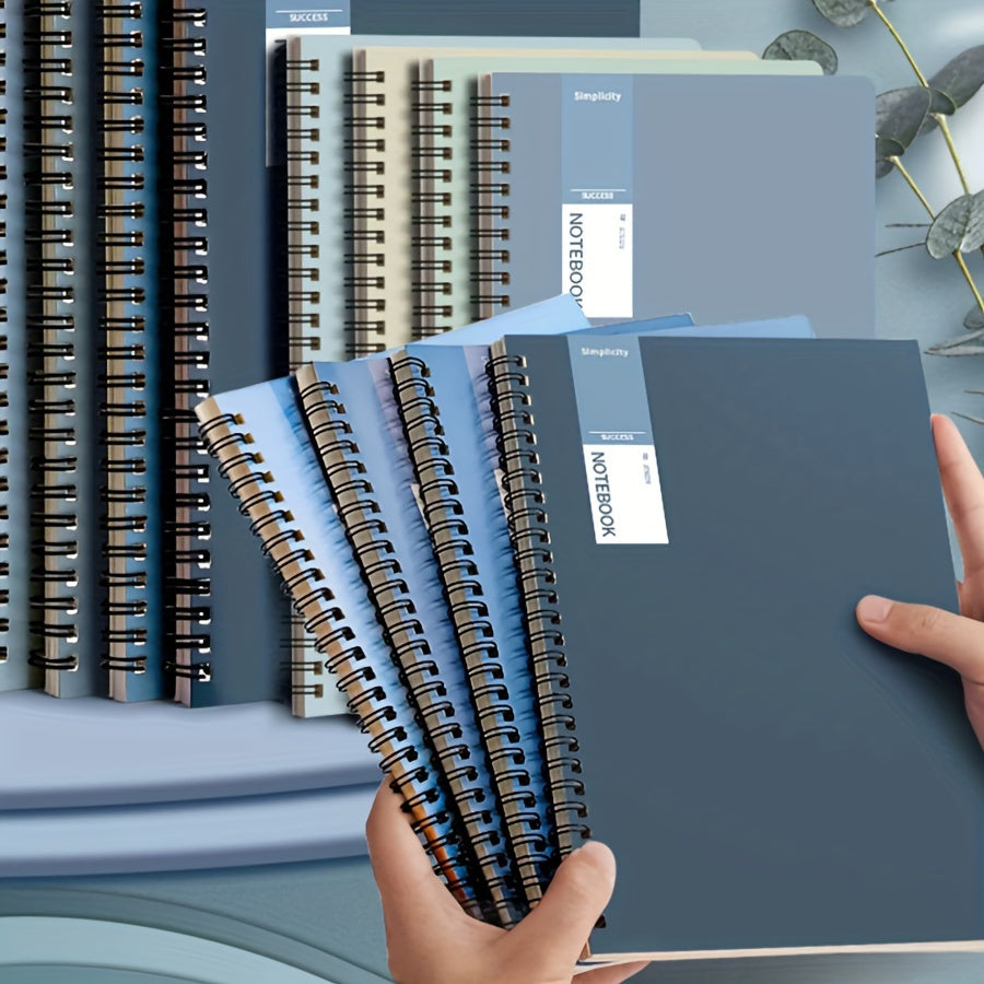 4 A5 Spiral Notebooks in Gradient Blue, 320 Pages Each - Ideal for Daily Office Use