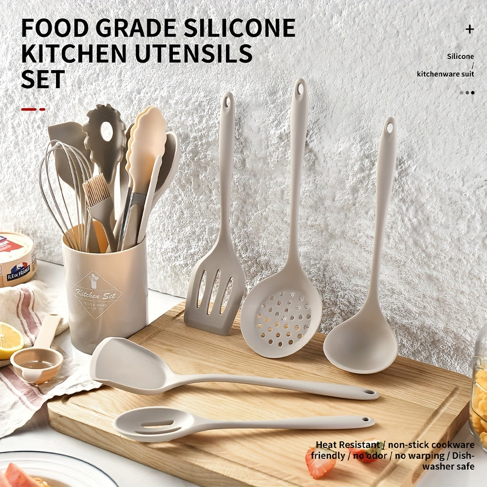 Get ready for the holidays with this 15-piece Silicone Kitchen Utensil Set! Complete with a convenient storage bucket, these heat resistant and non-stick cooking tools include everything from spatulas to tongs to oil brushes. Perfect for occasions like