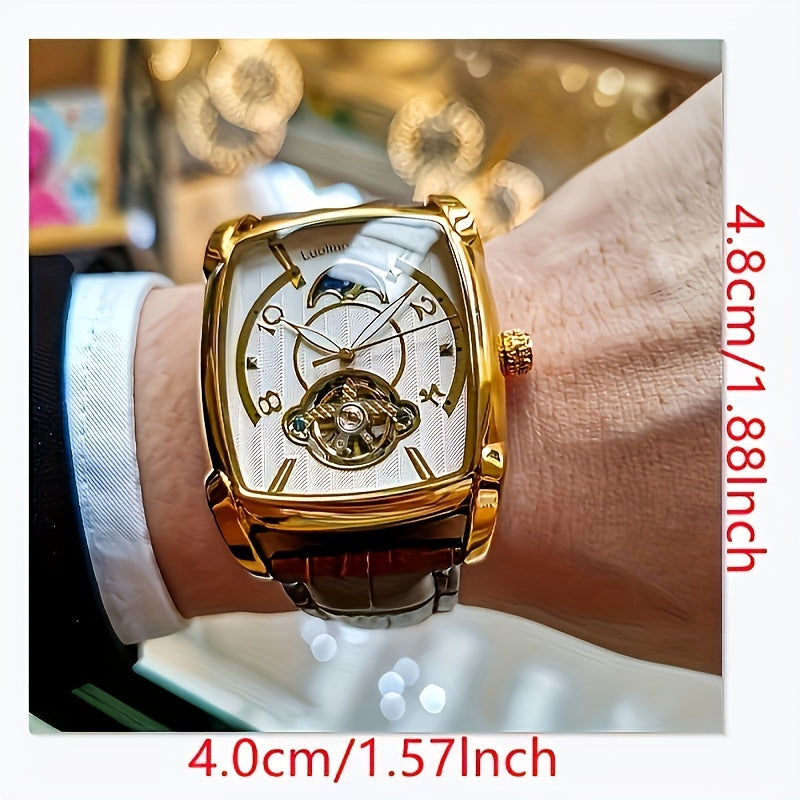 High-value luxury tourbillon mechanical watch for men, suitable for business, fashion, sports, and daily wear. Perfect birthday gift.